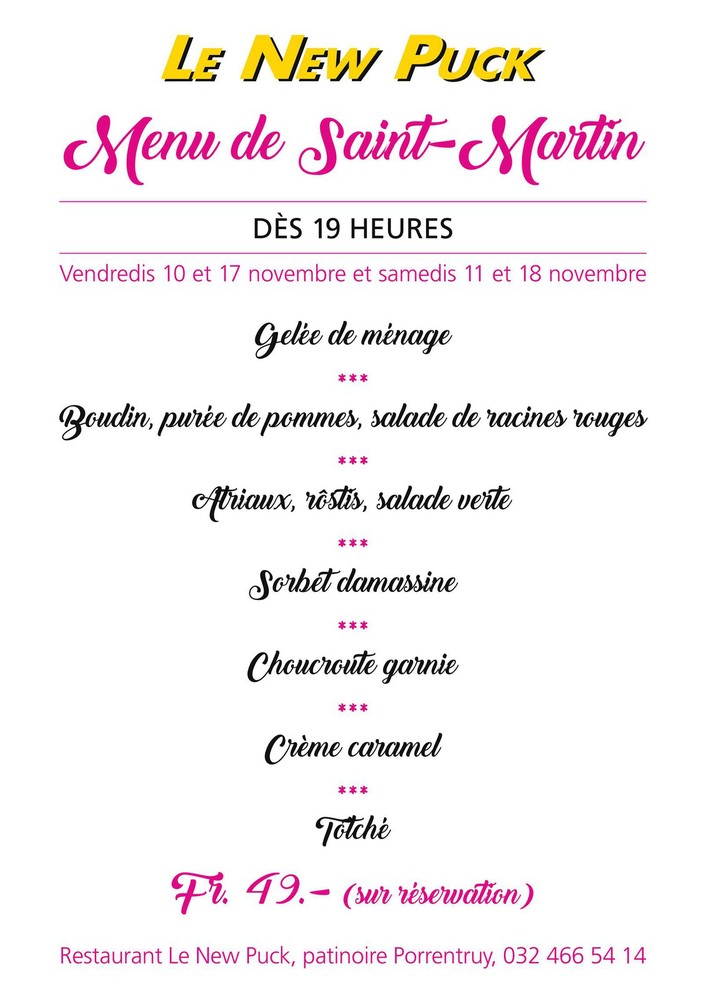 Menu Saint-Martin 2017
