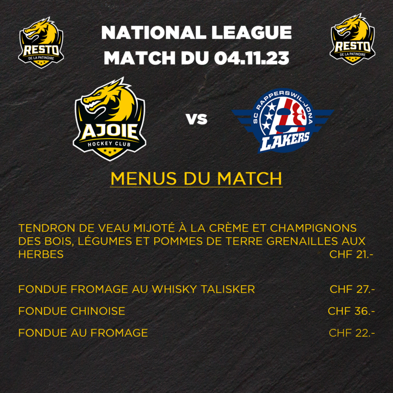 menu match 4 novembre