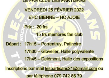 Les Partisans organise un déplacement à Bienne