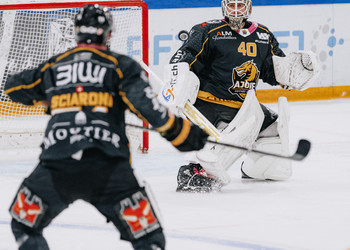 40 Ciaccio Damiano, C.G Photographie, Club National League, Colin Girard, Gardien, HC Ajoie, HC Davos, HCA, HCAjoie, Hockey Club Ajoie, Joueurs NL, NL, National League, Porrentruy, RAIFFEISEN ARENA, Saison 2023-24, hockey, patinoire